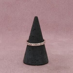 sterling silver floral stack band ring size 7.5